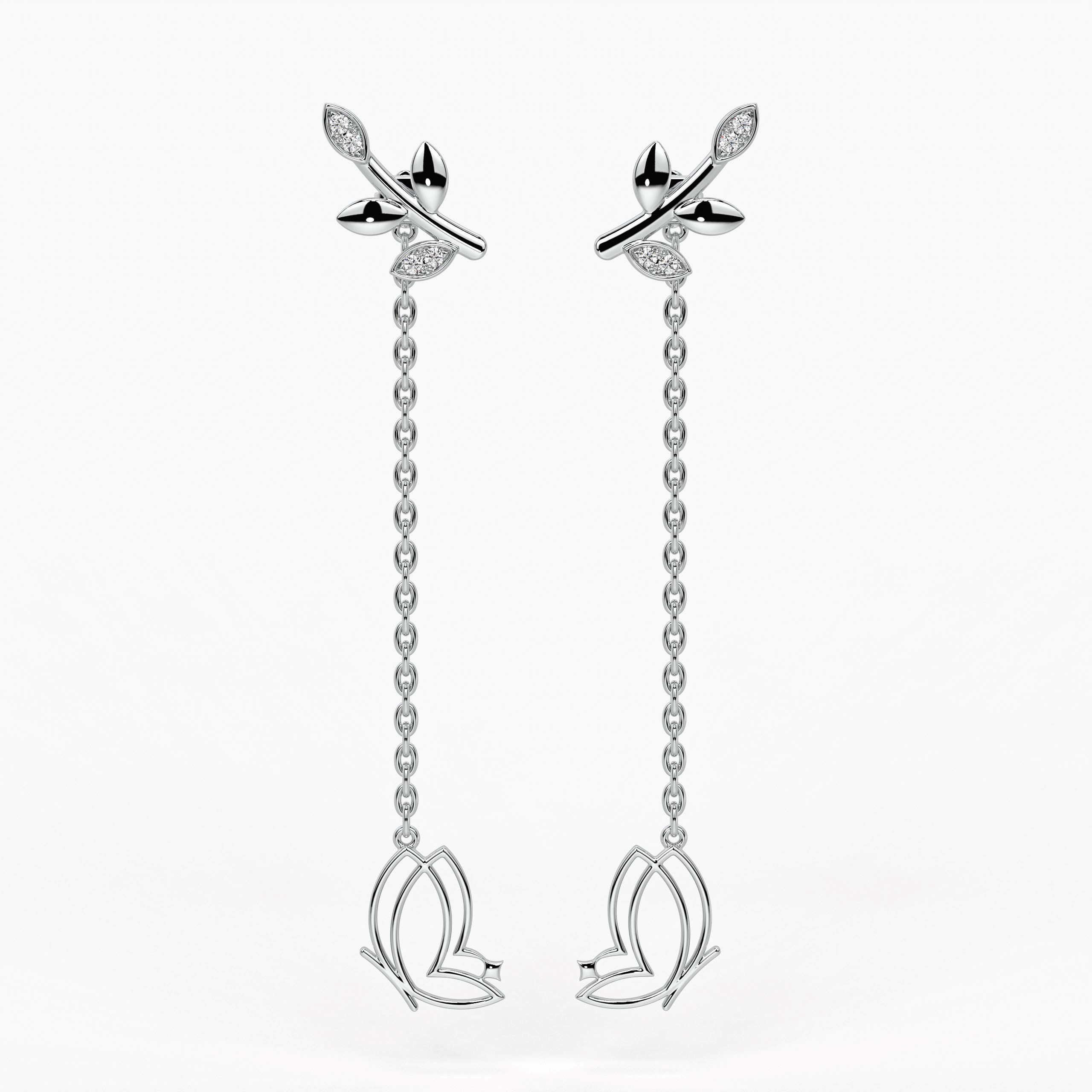 Fluttering Vine Drop Earrings