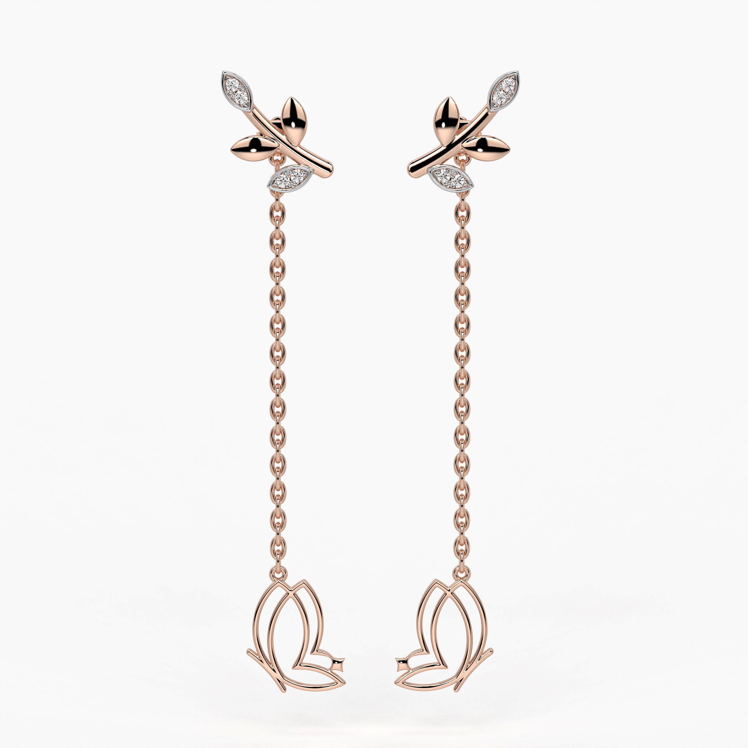 Fluttering Vine Drop Earrings